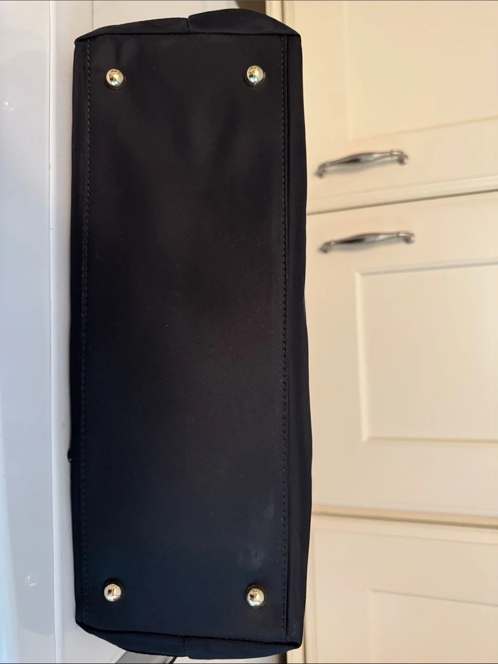 Lo & Sons Black Nylon Tote with Gold Hardware Accents